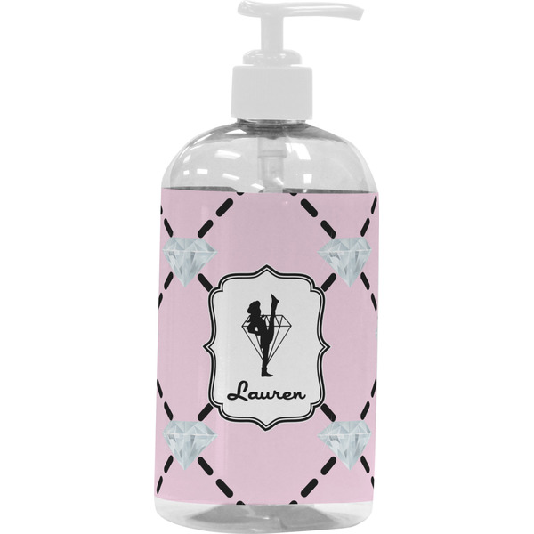 Custom Diamond Dancers Plastic Soap / Lotion Dispenser (16 oz - Large - White) (Personalized)