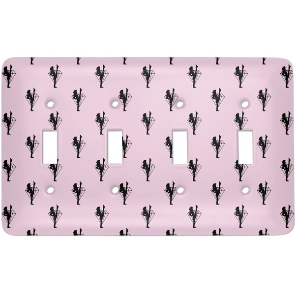 Custom Diamond Dancers Light Switch Cover (4 Toggle Plate)