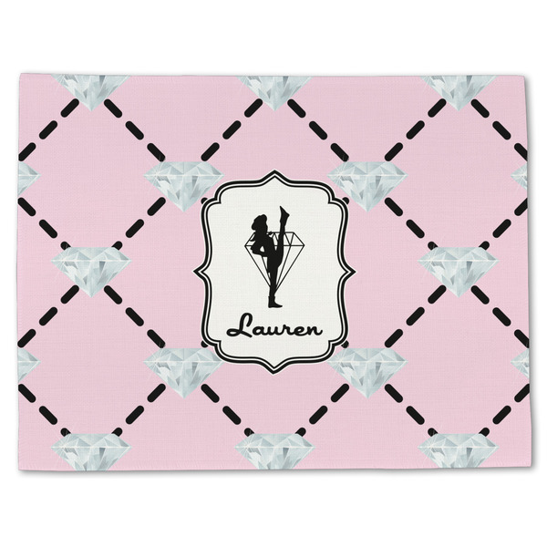 Custom Diamond Dancers Single-Sided Linen Placemat - Single w/ Name or Text