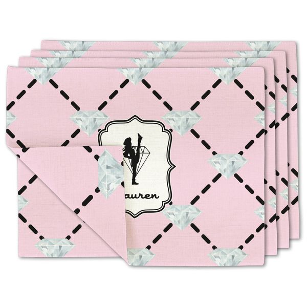 Custom Diamond Dancers Linen Placemat w/ Name or Text