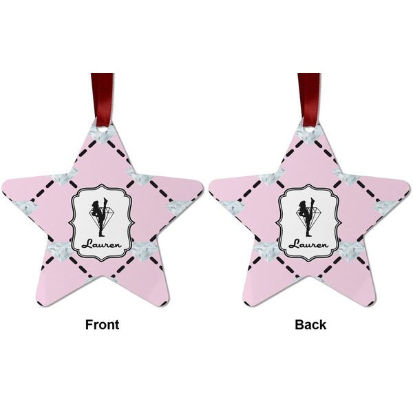 Diamond Dancers Metal Star Ornament - Front and Back