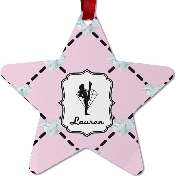 Custom Diamond Dancers Metal Star Ornament - Double Sided w/ Name or Text