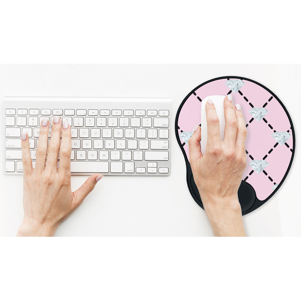 Diamond Dancers Mouse Pad with Wrist Rest - LIFESYTLE 2 (in use)