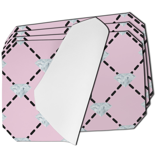 Custom Diamond Dancers Dining Table Mat - Octagon - Set of 4 (Single-Sided) w/ Name or Text