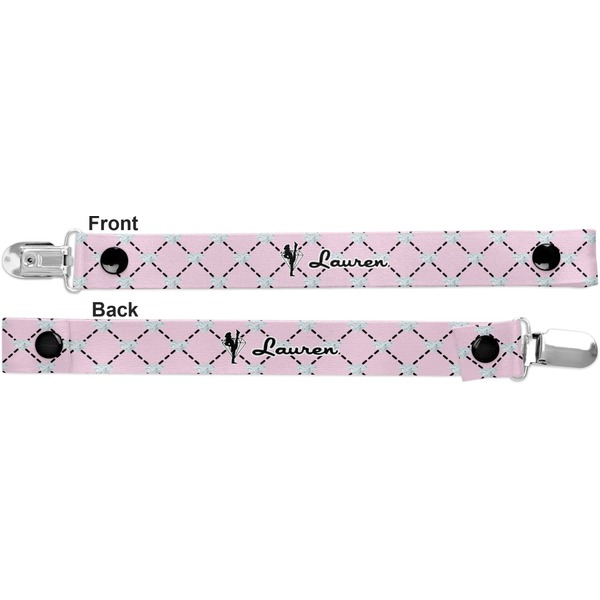 Diamond Dancers Pacifier Clip - Front and Back