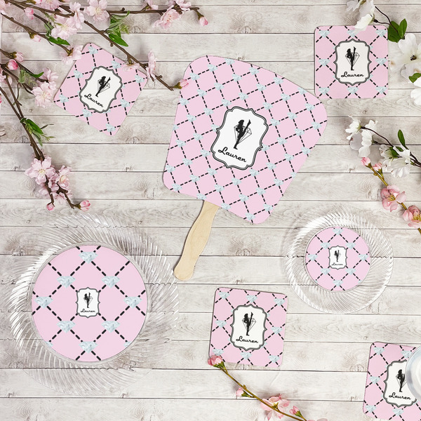 Diamond Dancers Party Supplies Combination Image - All items - Plates, Coasters, Fans