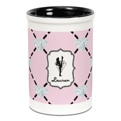 Diamond Dancers Ceramic Pencil Holders - Black