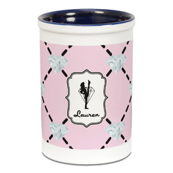 Diamond Dancers Ceramic Pencil Holders - Blue