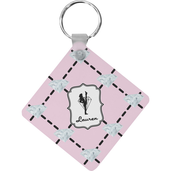 Custom Diamond Dancers Diamond Plastic Keychain w/ Name or Text