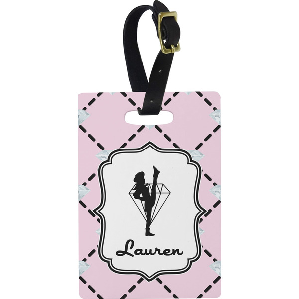 Custom Diamond Dancers Plastic Luggage Tag - Rectangular w/ Name or Text