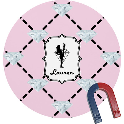 Diamond Dancers Round Fridge Magnet (Personalized)