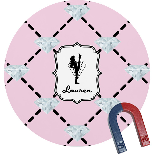 Custom Diamond Dancers Round Fridge Magnet (Personalized)