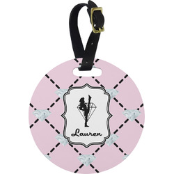 Diamond Dancers Plastic Luggage Tag - Round (Personalized)