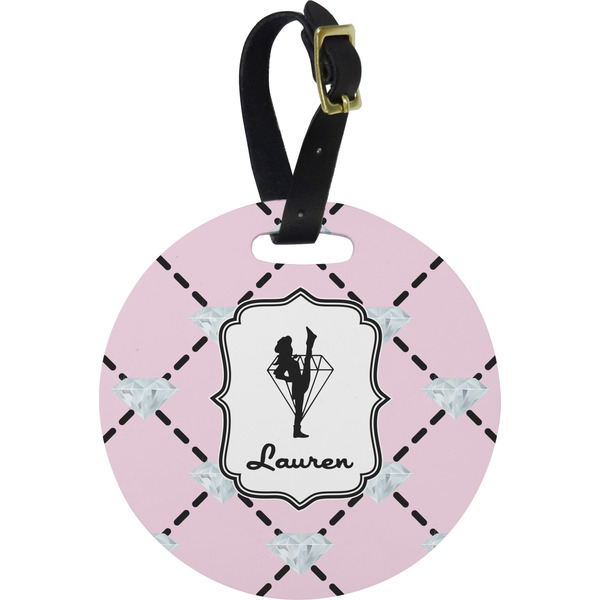 Custom Diamond Dancers Plastic Luggage Tag - Round (Personalized)