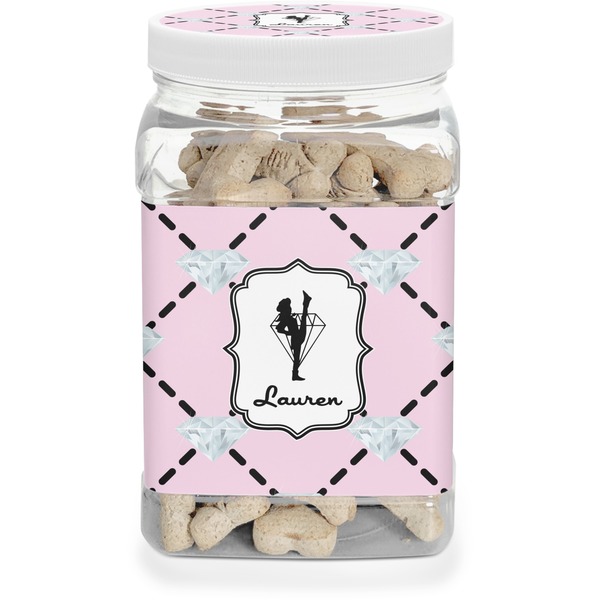 Custom Diamond Dancers Dog Treat Jar (Personalized)