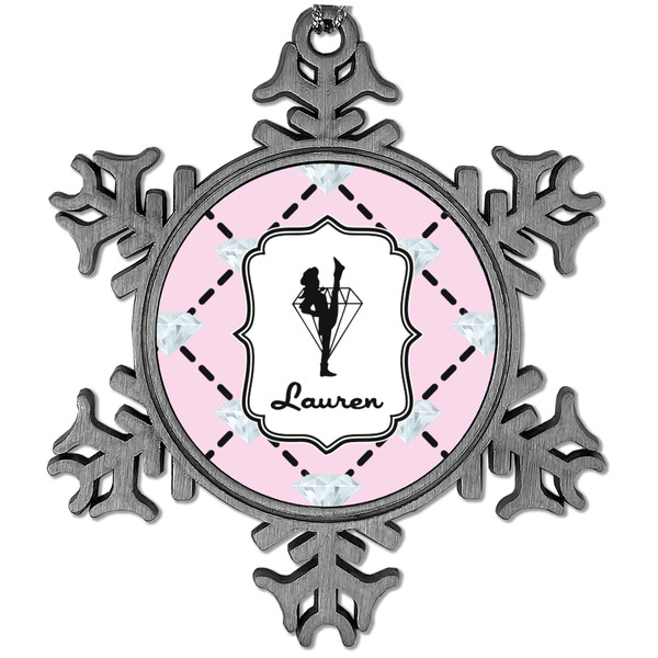 Custom Diamond Dancers Vintage Snowflake Ornament (Personalized)