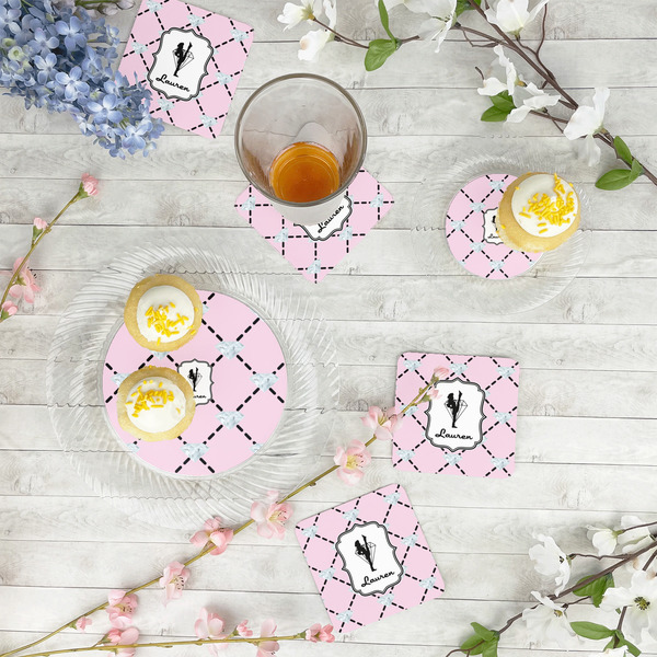 Diamond Dancers Plastic Party Appetizer & Dessert Plates - In Context