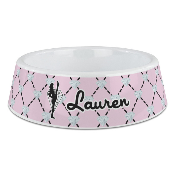 Custom Diamond Dancers Plastic Dog Bowl - Large (Personalized)
