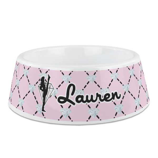 Custom Diamond Dancers Plastic Dog Bowl - Medium (Personalized)