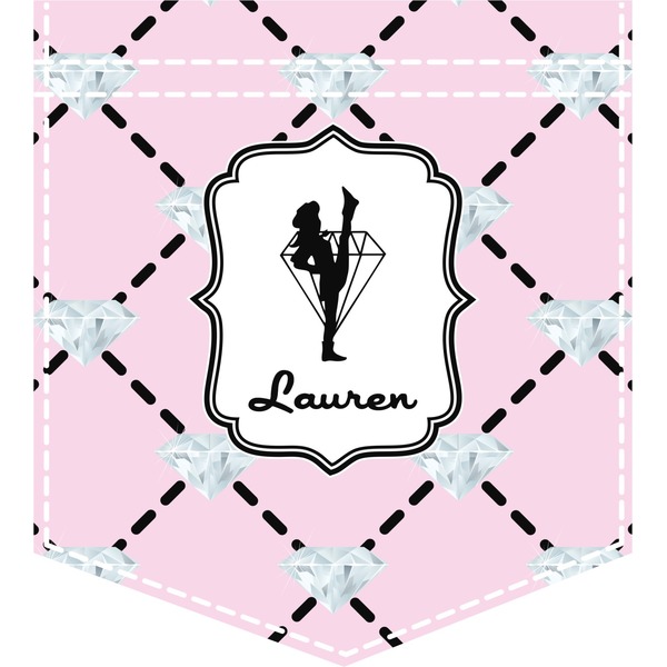 Custom Diamond Dancers Iron On Faux Pocket (Personalized)