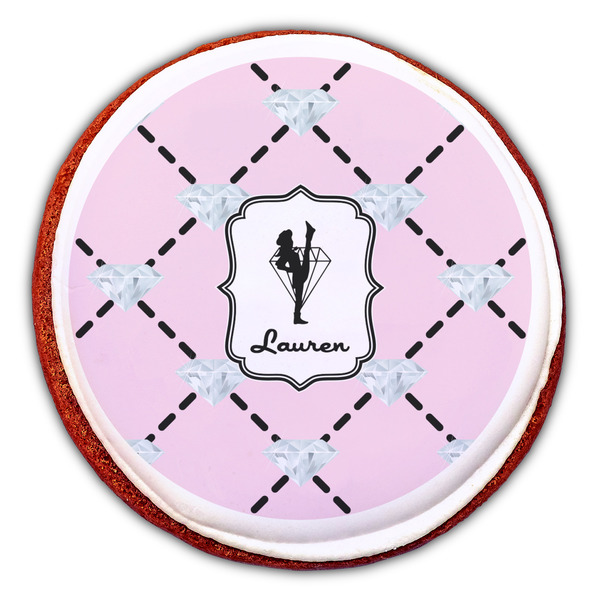 Diamond Dancers Printed Icing Circle - Large - On Cookie