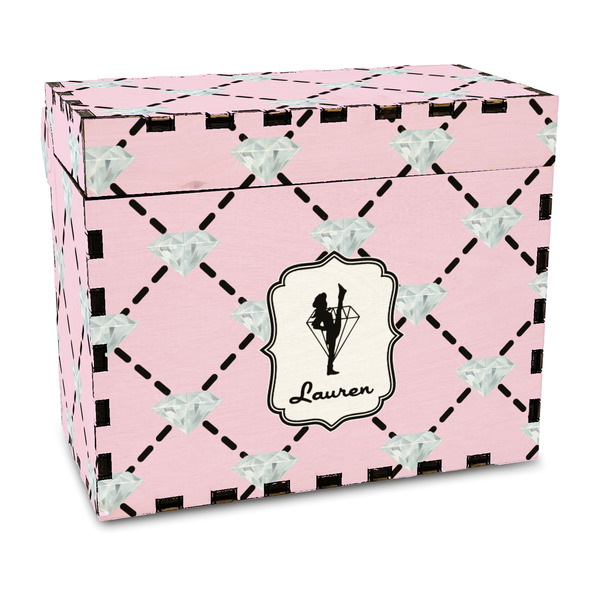 Custom Diamond Dancers Wood Recipe Box - Full Color Print (Personalized)