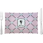 Diamond Dancers Glass Rectangular Lunch / Dinner Plate (Personalized)