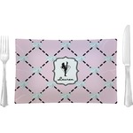 Diamond Dancers Rectangular Glass Lunch / Dinner Plate - Single or Set (Personalized)