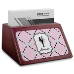 Diamond Dancers Red Mahogany Business Card Holder (Personalized)