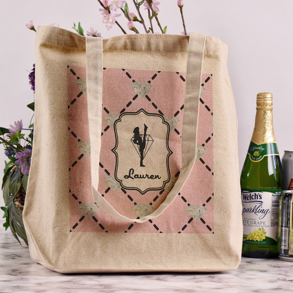 Diamond Dancers Reusable Cotton Grocery Bag - In Context