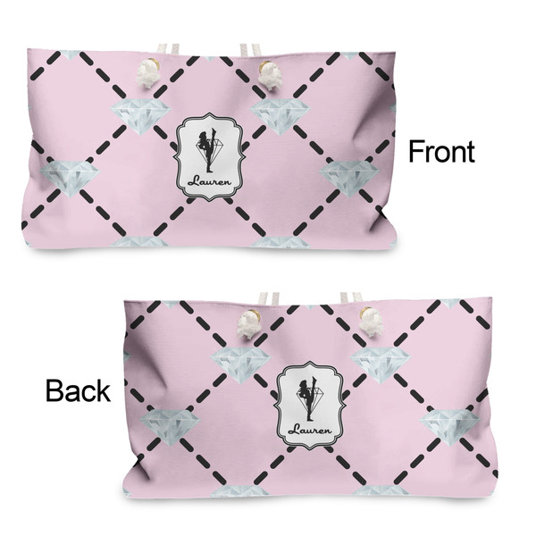 Diamond Dancers Large Rope Tote - From & Back View