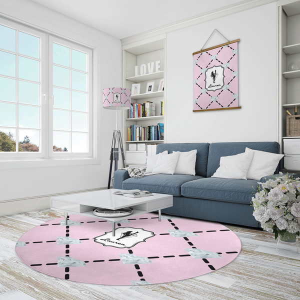 Diamond Dancers Round Area Rug - IN CONTEXT