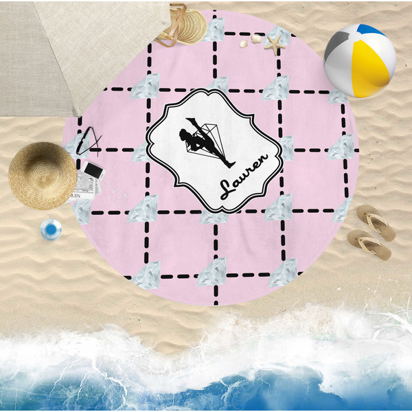 Diamond Dancers Round Beach Towel Lifestyle