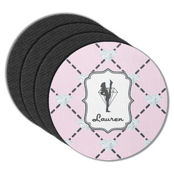 Diamond Dancers Round Rubber Backed Coasters - Set of 4 (Personalized)