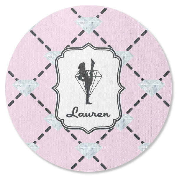 Custom Diamond Dancers Round Rubber Backed Coaster (Personalized)