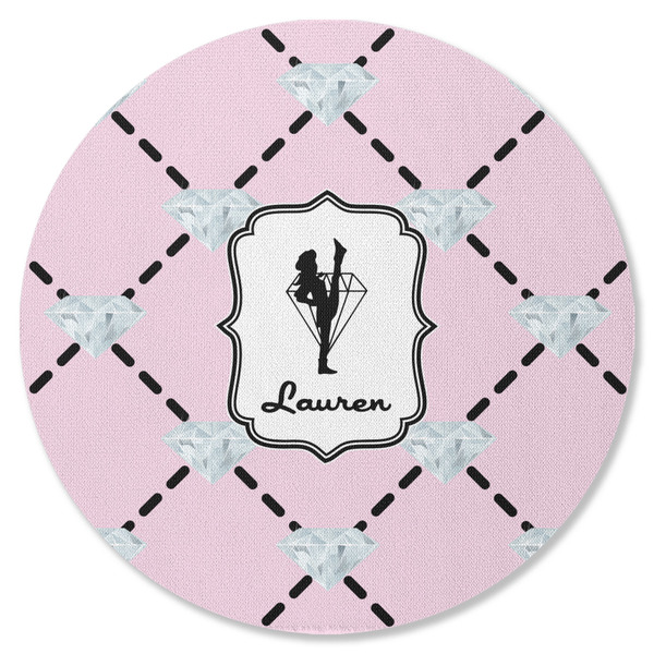 Custom Diamond Dancers Round Rubber Backed Coaster (Personalized)