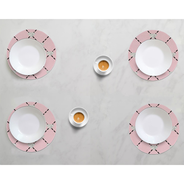 Diamond Dancers Round Linen Placemats - LIFESTYLE (set of 4)