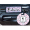 Diamond Dancers Round Luggage Tag & Handle Wrap - In Context