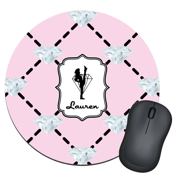 Custom Diamond Dancers Round Mouse Pad (Personalized)