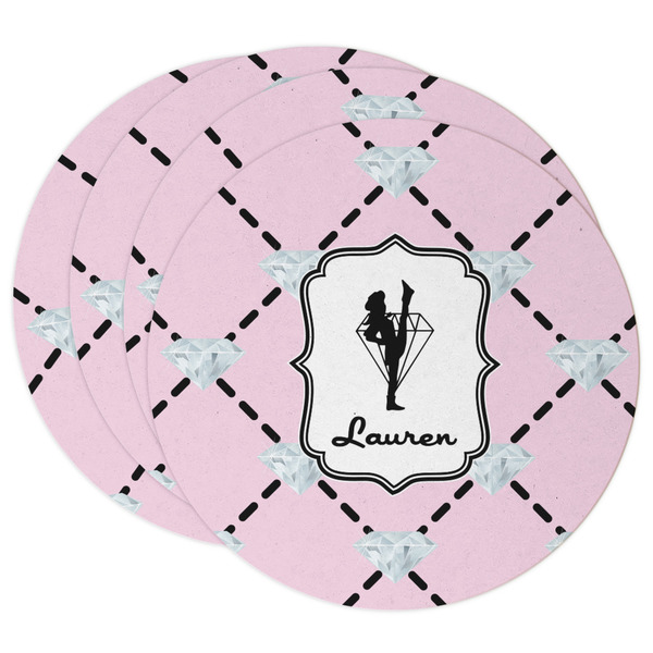 Custom Diamond Dancers Round Paper Coasters w/ Name or Text