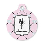 Diamond Dancers Round Pet ID Tag - Small (Personalized)