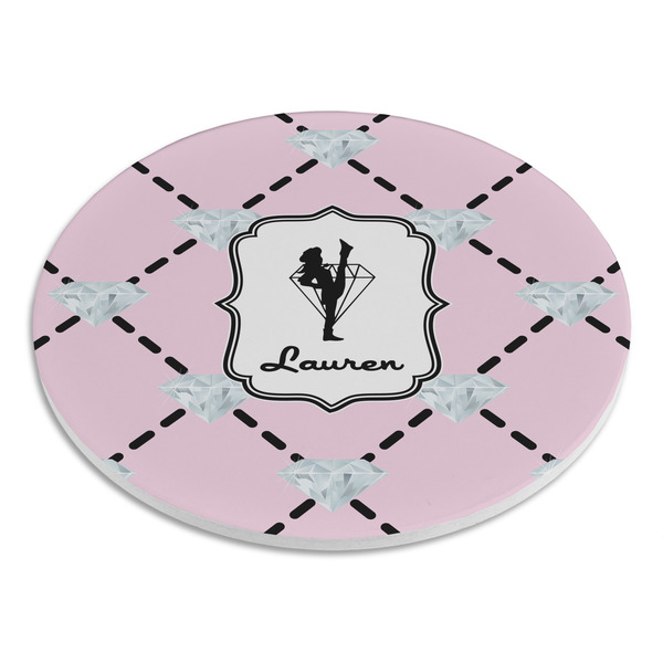 Diamond Dancers Round Stone Trivet - Angle View