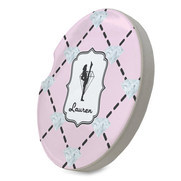 Diamond Dancers Sandstone Car Coaster - STANDING ANGLE