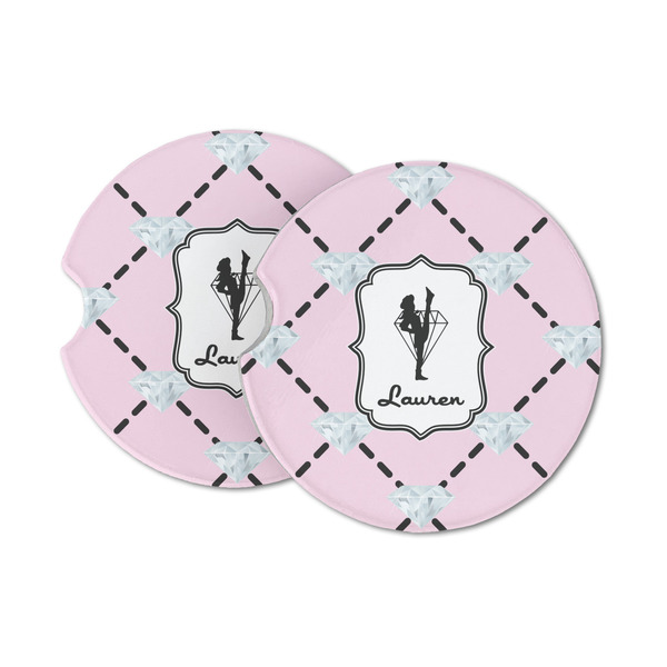 Custom Diamond Dancers Sandstone Car Coasters (Personalized)