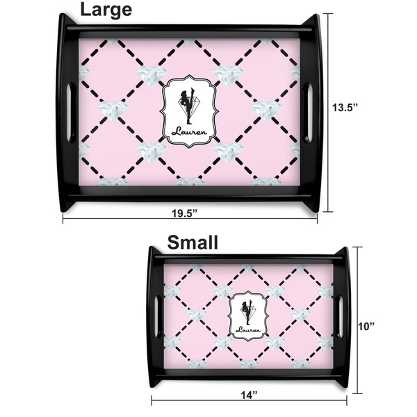 Diamond Dancers Serving Tray Black Sizes
