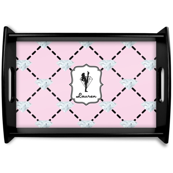 Custom Diamond Dancers Black Wooden Tray - Small (Personalized)
