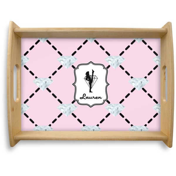 Custom Diamond Dancers Natural Wooden Tray - Large (Personalized)