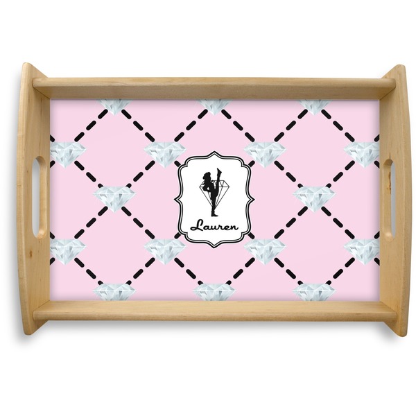 Custom Diamond Dancers Natural Wooden Tray - Small (Personalized)