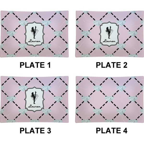 Diamond Dancers Set of Rectangular Appetizer / Dessert Plates (Approval)