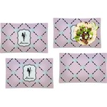 Diamond Dancers Set of 4 Glass Rectangular Lunch / Dinner Plate (Personalized)